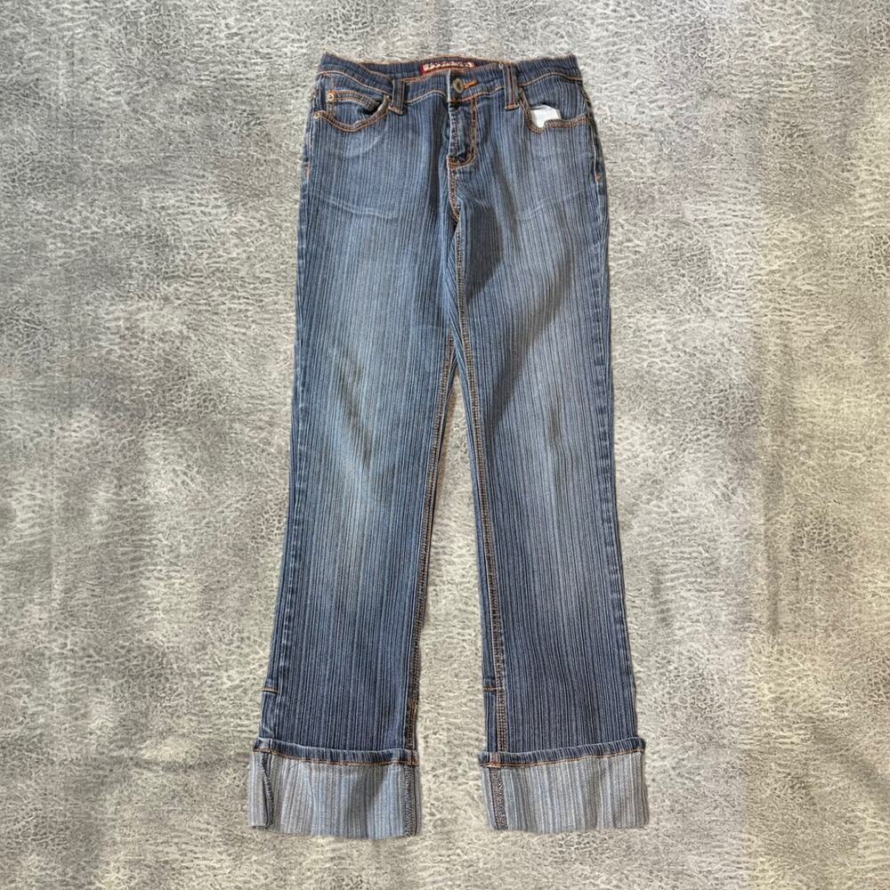 Y2k Vanilla Star Contrast Straight Leg Jeans